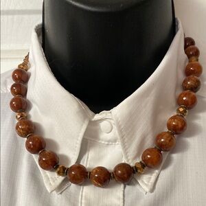 Elegant Brown Beaded Necklace
